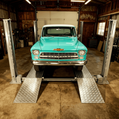 NSS-8XLT 8,000 lb Vehicle Storage Lift by Triumph - Lift with Car View