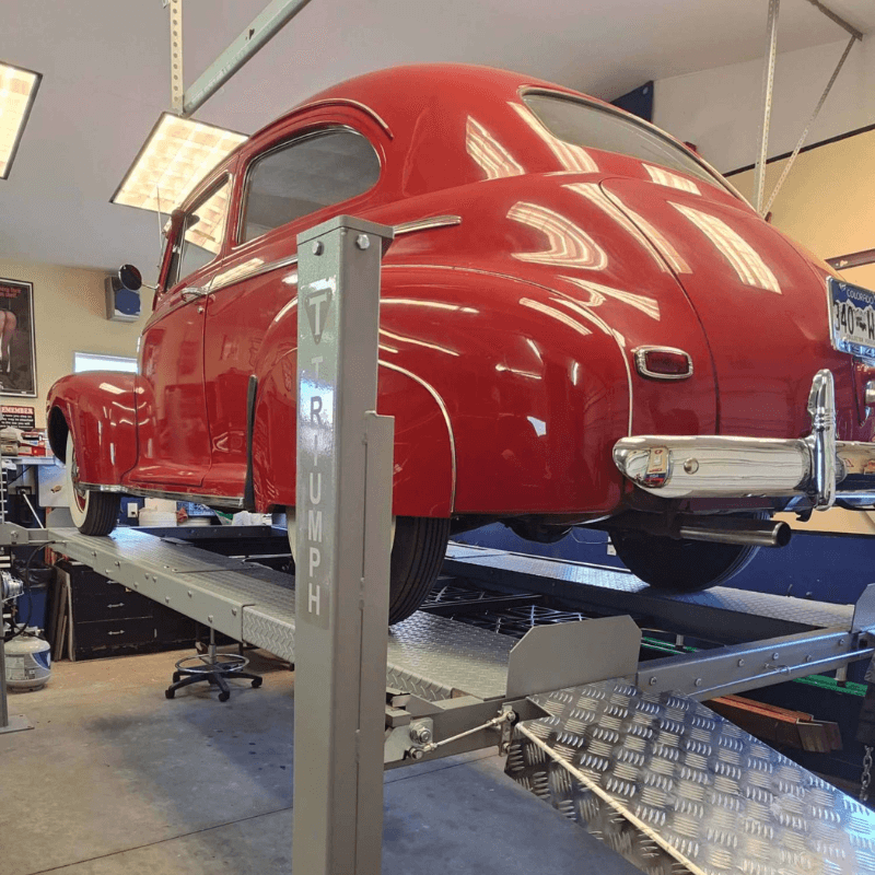 NSS8X-1 Vehicle Installation by Michael in Garage with Red Hot Rod