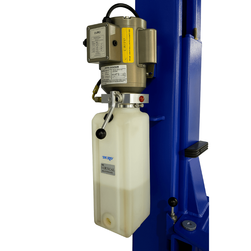 TP12KFX 2 Post Floor Plate Car Lift Oil Tank With Motor View