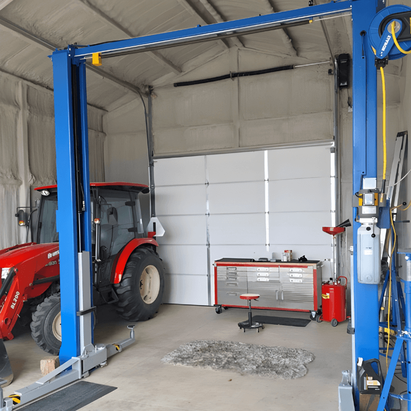 Tuxedo TP11KC DX 2 Post Lift Showing at the Garage with Tracktor