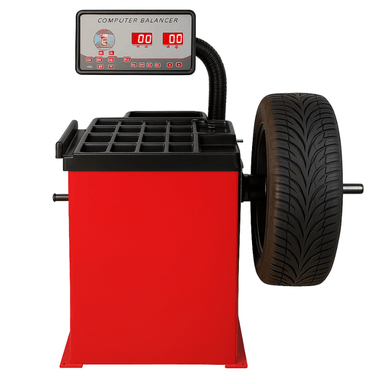 Tuxedo WB-953-B Wheel Balancer - No Hood Front View with Tire