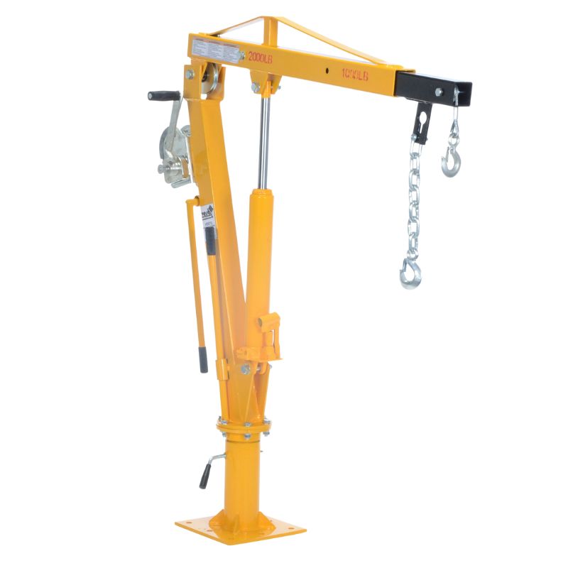 WTJ-4 Steel Winch Truck Jib Crane 44 In. by Vestil - Side View Reach 1,000 Lb. Extended Capacity Yellow