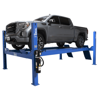 FP14KAC-X, 4 Post Alignment Lift by Ideal Side view with car