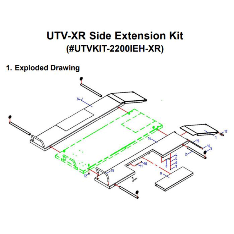 UTV Extension Kit UTVKIT-2200IEH-XR-BLK - Diagram View