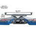 RJ-6 6,000 lb Rolling Bridge Jack with Dimension View