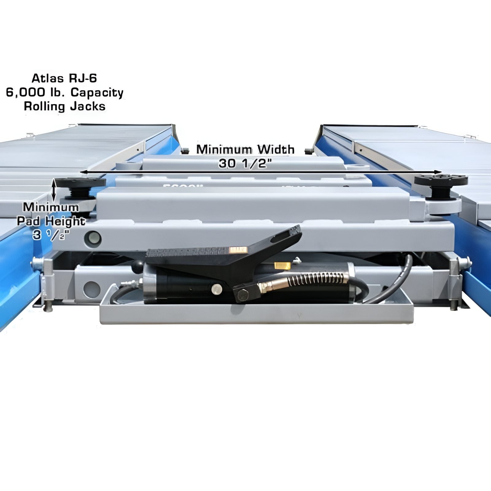 RJ-6 6,000 lb Rolling Bridge Jack Front View